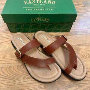 Eastland Brown Leather Tahiti II Memory Foam Women's Sandals 11W *NEW IN BOX*